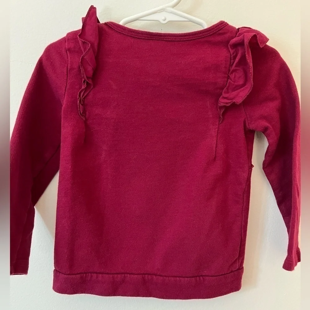Carters sweatshirt style shirt with ruffle accent, Magenta, Girls 2T